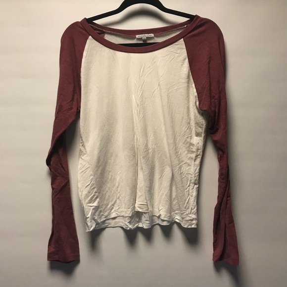 Charlotte Russe Tops - maroon and white baseball tee Charlotte Ruse